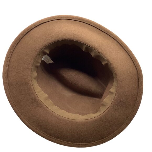 Riviera Trading Brown Wool Fedora Hat Faux Leather Braided Band Trim Adult - Picture 4 of 6